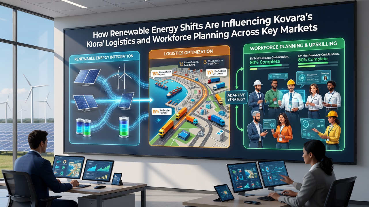Kovara workforce training session on renewable energy logistics tools and electric fleet maintenance